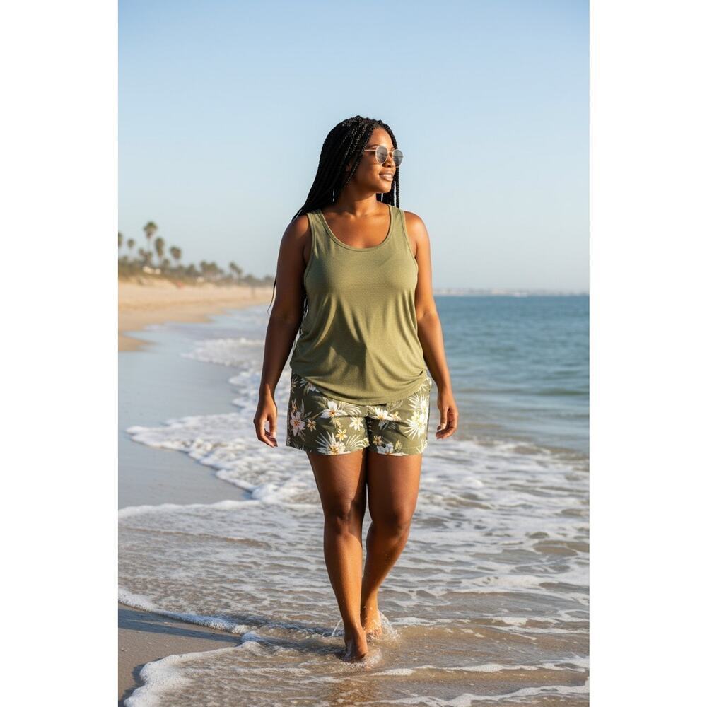 Eddie Bauer Womens Fav Scoop Neck Tee Green Size T2XL NWT